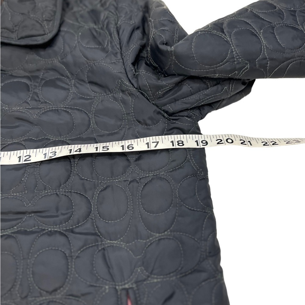 COACH Signature "C" Quilted Logo Snap Front Jacket Coat Women XS - Picture 8 of 13